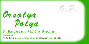 orsolya polya business card